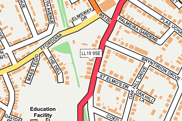 LL19 9SE map - OS OpenMap – Local (Ordnance Survey)