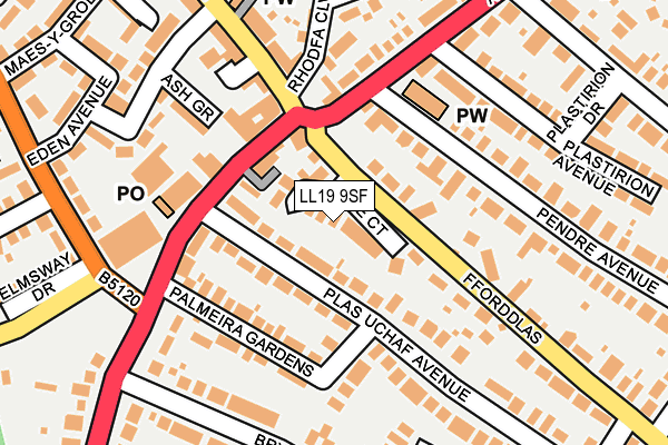 LL19 9SF map - OS OpenMap – Local (Ordnance Survey)
