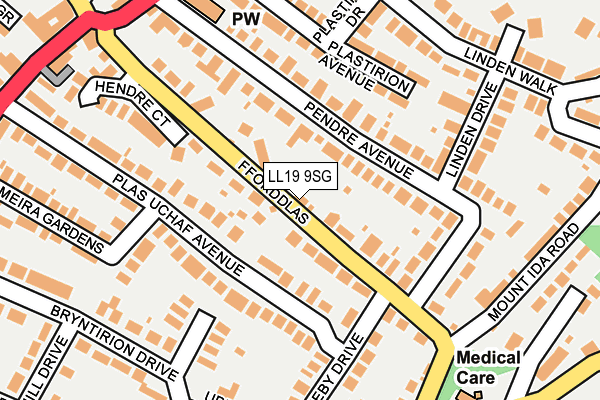 LL19 9SG map - OS OpenMap – Local (Ordnance Survey)