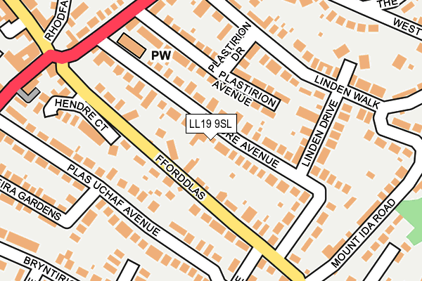 LL19 9SL map - OS OpenMap – Local (Ordnance Survey)