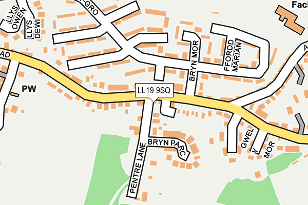 LL19 9SQ map - OS OpenMap – Local (Ordnance Survey)