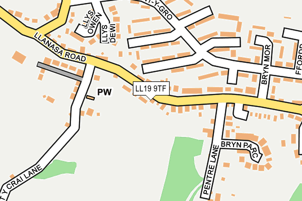 LL19 9TF map - OS OpenMap – Local (Ordnance Survey)