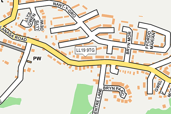 LL19 9TG map - OS OpenMap – Local (Ordnance Survey)