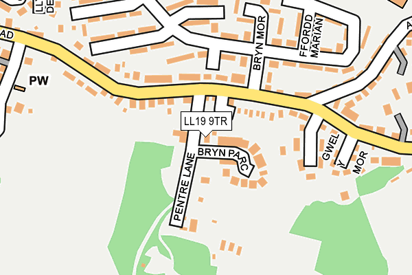LL19 9TR map - OS OpenMap – Local (Ordnance Survey)