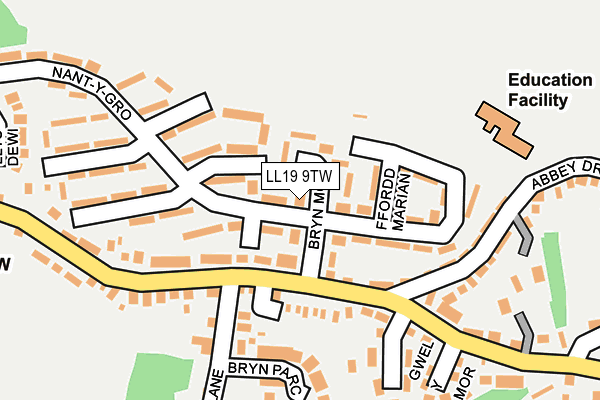 LL19 9TW map - OS OpenMap – Local (Ordnance Survey)
