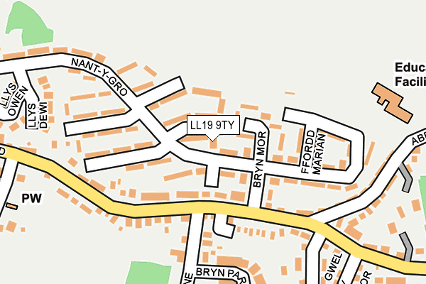 LL19 9TY map - OS OpenMap – Local (Ordnance Survey)