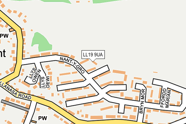 LL19 9UA map - OS OpenMap – Local (Ordnance Survey)