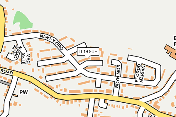 LL19 9UE map - OS OpenMap – Local (Ordnance Survey)