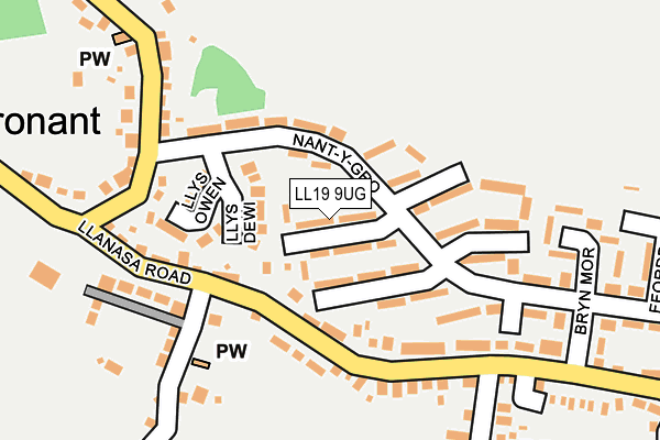 LL19 9UG map - OS OpenMap – Local (Ordnance Survey)