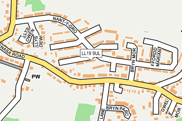 LL19 9UL map - OS OpenMap – Local (Ordnance Survey)