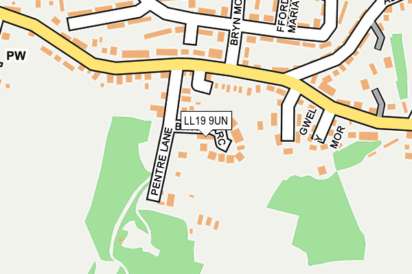 LL19 9UN map - OS OpenMap – Local (Ordnance Survey)