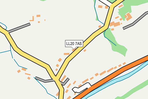 LL20 7AS map - OS OpenMap – Local (Ordnance Survey)