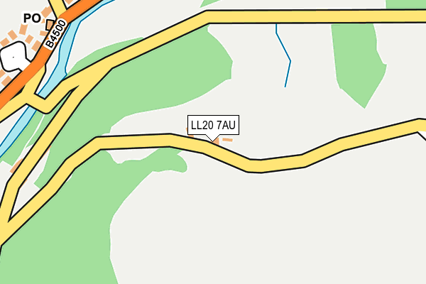 LL20 7AU map - OS OpenMap – Local (Ordnance Survey)