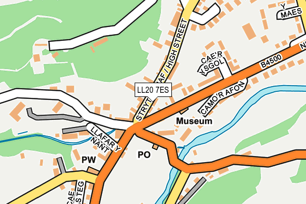 LL20 7ES map - OS OpenMap – Local (Ordnance Survey)