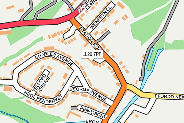 LL20 7PF map - OS OpenMap – Local (Ordnance Survey)