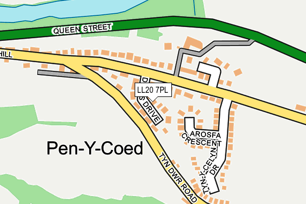 LL20 7PL map - OS OpenMap – Local (Ordnance Survey)