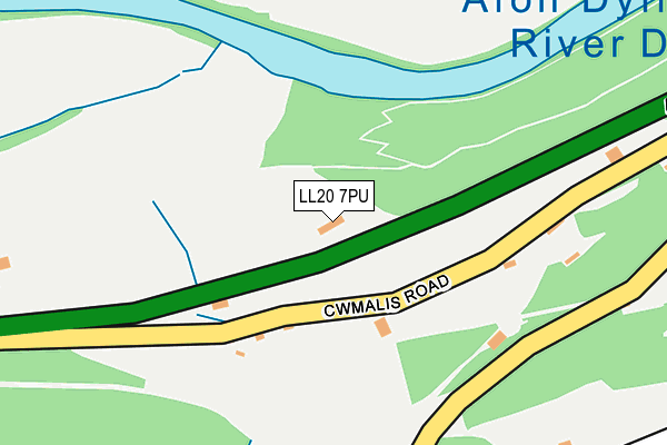LL20 7PU map - OS OpenMap – Local (Ordnance Survey)