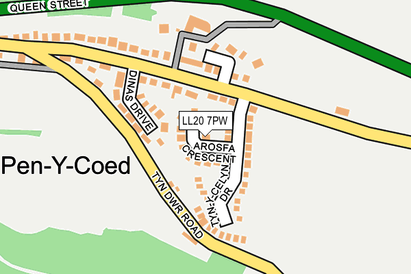 LL20 7PW map - OS OpenMap – Local (Ordnance Survey)