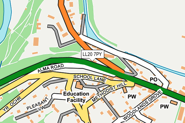 LL20 7PY map - OS OpenMap – Local (Ordnance Survey)