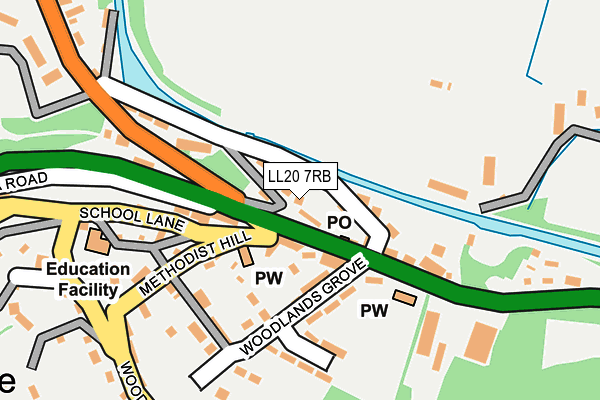 LL20 7RB map - OS OpenMap – Local (Ordnance Survey)
