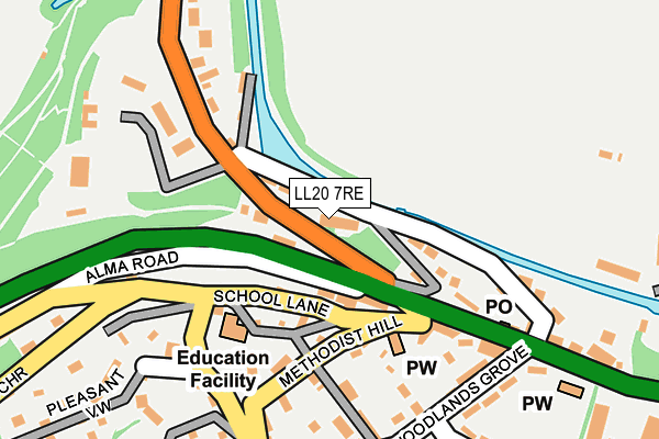 LL20 7RE map - OS OpenMap – Local (Ordnance Survey)