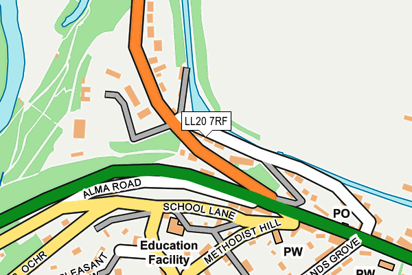 LL20 7RF map - OS OpenMap – Local (Ordnance Survey)
