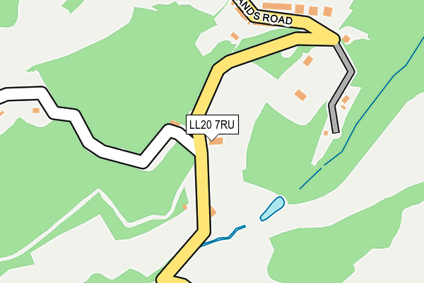 LL20 7RU map - OS OpenMap – Local (Ordnance Survey)