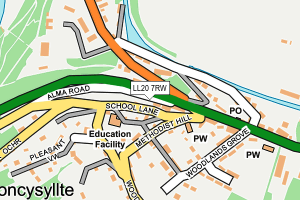 LL20 7RW map - OS OpenMap – Local (Ordnance Survey)