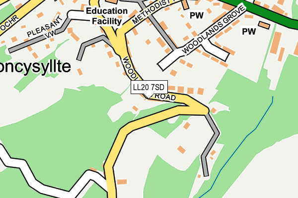 LL20 7SD map - OS OpenMap – Local (Ordnance Survey)