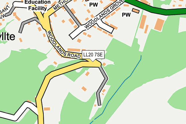 LL20 7SE map - OS OpenMap – Local (Ordnance Survey)