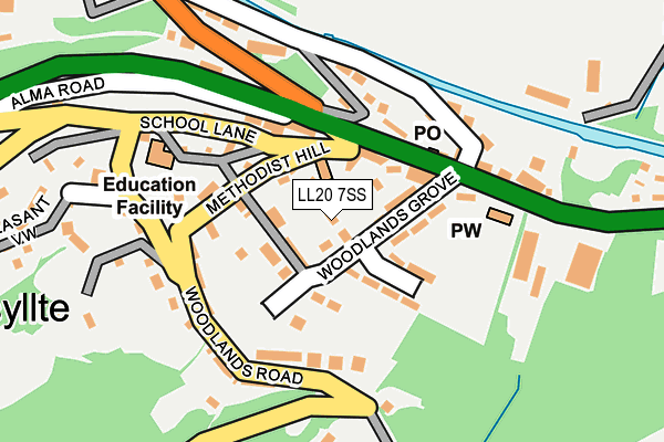 LL20 7SS map - OS OpenMap – Local (Ordnance Survey)