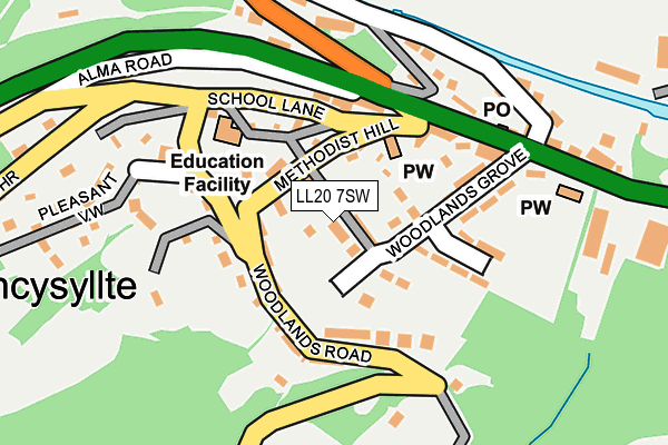 LL20 7SW map - OS OpenMap – Local (Ordnance Survey)