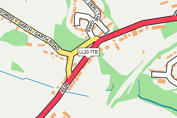 LL20 7TB map - OS OpenMap – Local (Ordnance Survey)