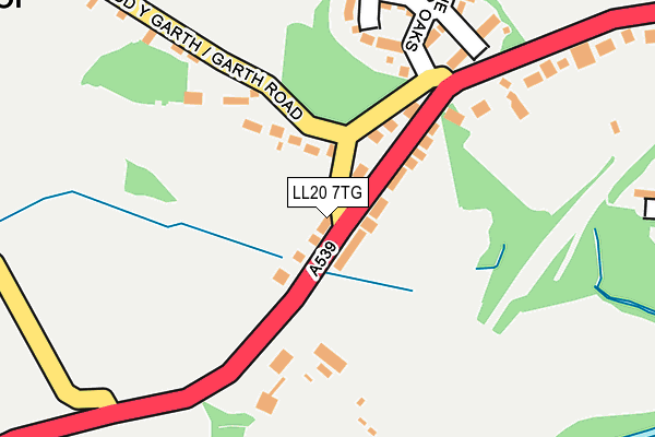 LL20 7TG map - OS OpenMap – Local (Ordnance Survey)