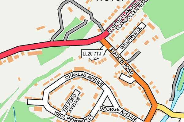 LL20 7TJ map - OS OpenMap – Local (Ordnance Survey)