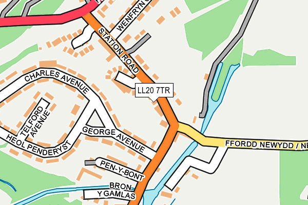 LL20 7TR map - OS OpenMap – Local (Ordnance Survey)