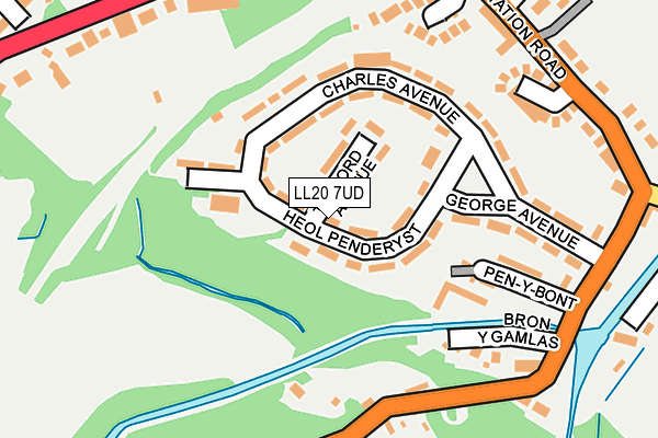 LL20 7UD map - OS OpenMap – Local (Ordnance Survey)