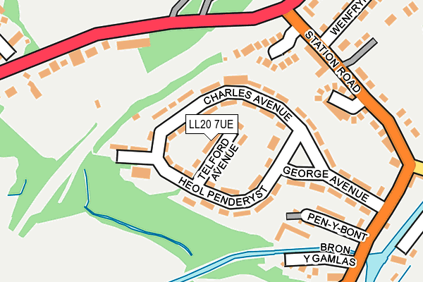 LL20 7UE map - OS OpenMap – Local (Ordnance Survey)