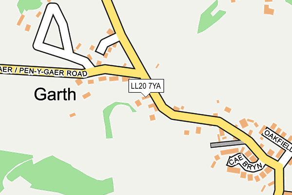 LL20 7YA map - OS OpenMap – Local (Ordnance Survey)