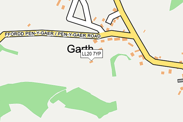 LL20 7YP map - OS OpenMap – Local (Ordnance Survey)