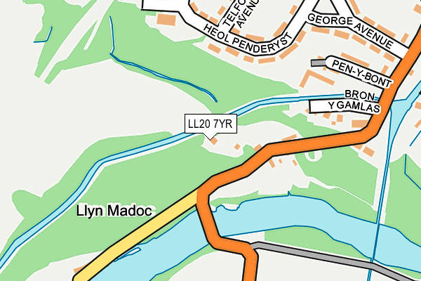 LL20 7YR map - OS OpenMap – Local (Ordnance Survey)
