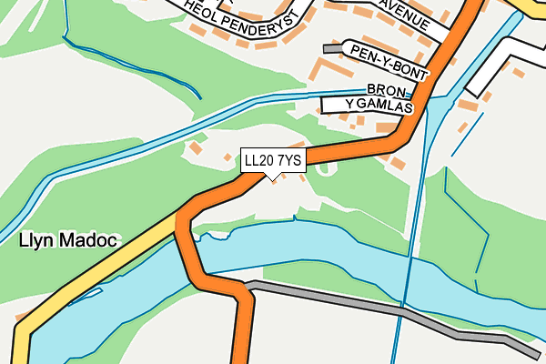 LL20 7YS map - OS OpenMap – Local (Ordnance Survey)