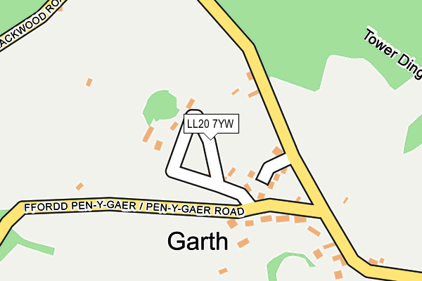 LL20 7YW map - OS OpenMap – Local (Ordnance Survey)