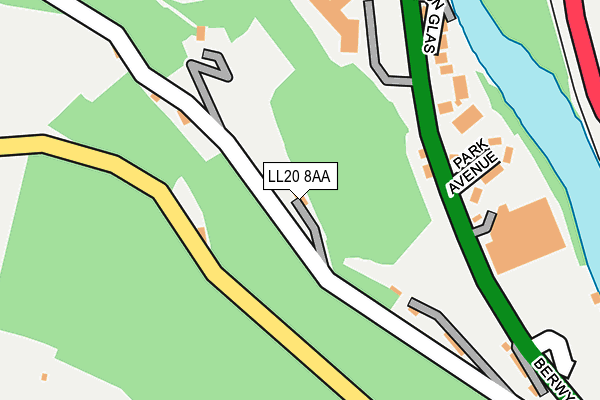 LL20 8AA map - OS OpenMap – Local (Ordnance Survey)
