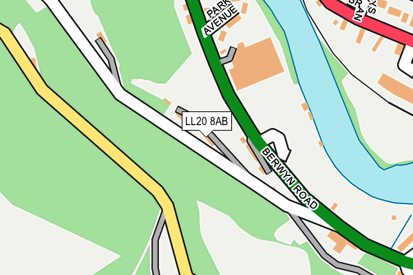 LL20 8AB map - OS OpenMap – Local (Ordnance Survey)