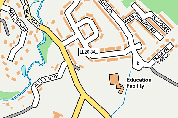 LL20 8AU map - OS OpenMap – Local (Ordnance Survey)
