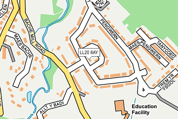 LL20 8AY map - OS OpenMap – Local (Ordnance Survey)
