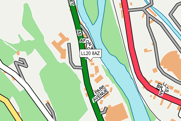 LL20 8AZ map - OS OpenMap – Local (Ordnance Survey)