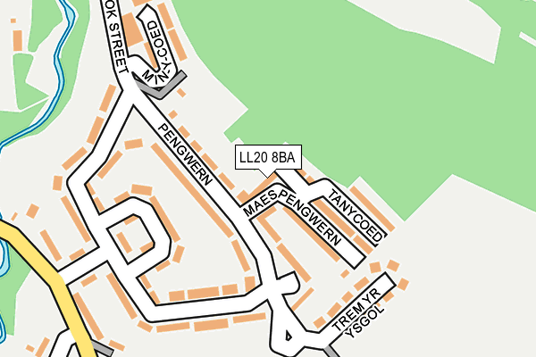 LL20 8BA map - OS OpenMap – Local (Ordnance Survey)