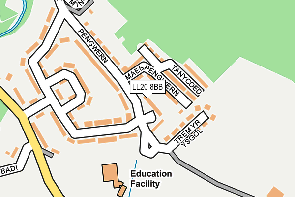 LL20 8BB map - OS OpenMap – Local (Ordnance Survey)